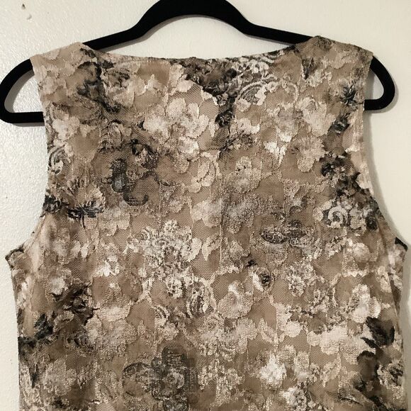 Y2K Chico's Tan Fairy Grunge Floral Lace Fairycore Forest Fairy Sleeveless Top L - Picture 6 of 7